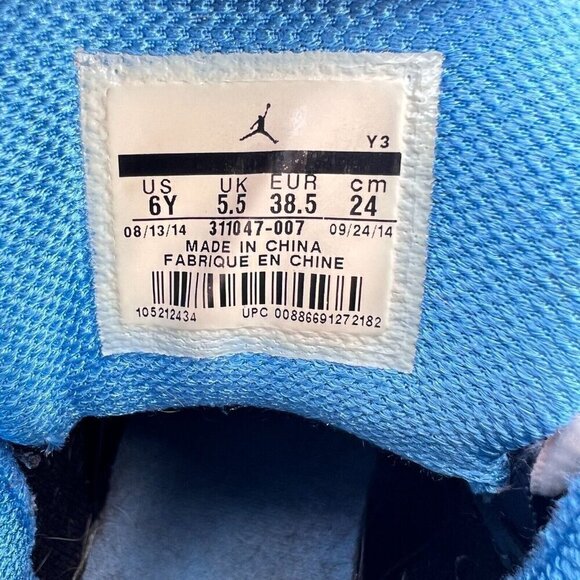 Nike Air Jordan Dub Zero Youth Size 6Y Women 7.5 311047-007, Wolf Grey Blue Shoe - Picture 11 of 12